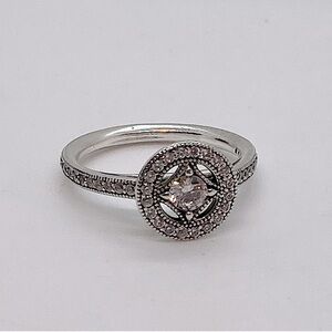 Pandora 925 Sterling Silver Milgrain CZ Engagement Ring | 191006CZ